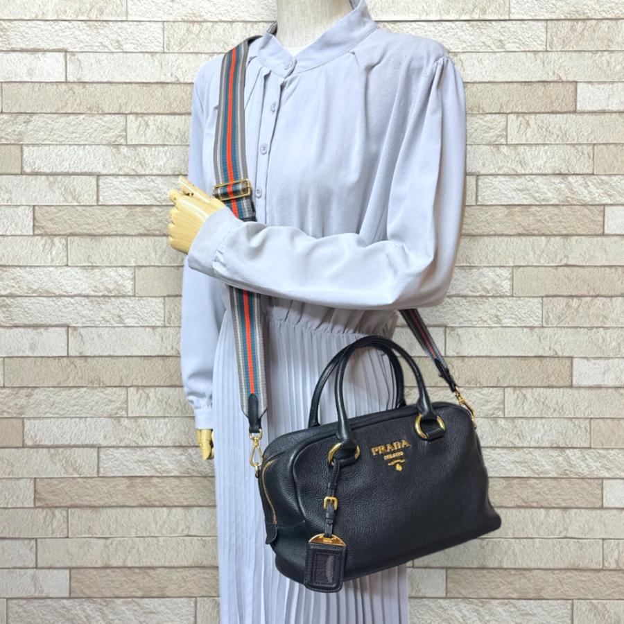 PRADA プラダ ショルダーバッグ レザー 1BB086 ブラック