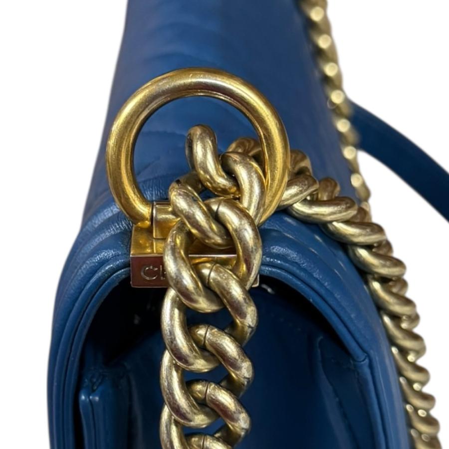 CHANEL（シャネル） ボーイシャネル28 ショルダーバッグ レザー ブルー