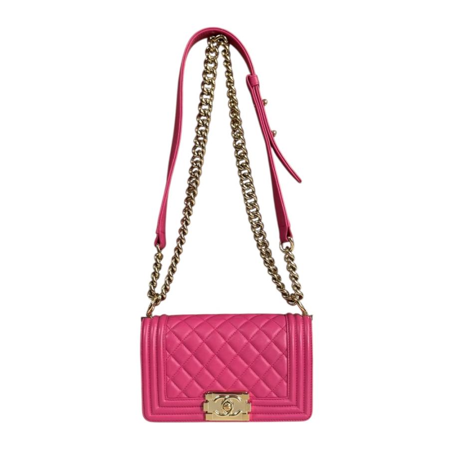 シャネル ボーイシャネル ショルダーバッグ レザー A67085 ピンク レディース CHANEL  中古 CHANEL（シャネル） ボーイシャネル ショルダーバッグ レザー A67085