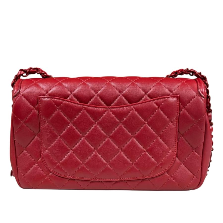 シャネル CCフィリグリー マトラッセ ショルダーバッグ レザー レッド レディース CHANEL  中古 CHANEL（シャネル） CCフィリグリー マトラッセ ショルダーバッグ