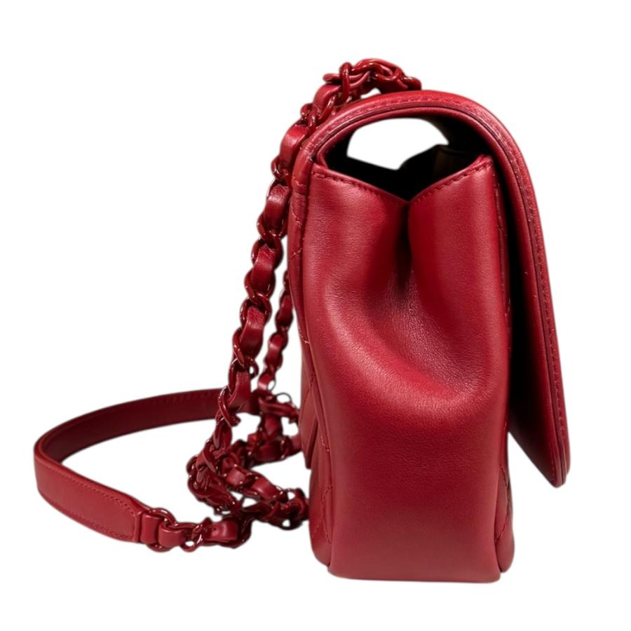 シャネル CCフィリグリー マトラッセ ショルダーバッグ レザー レッド レディース CHANEL  中古 CHANEL（シャネル） CCフィリグリー マトラッセ ショルダーバッグ