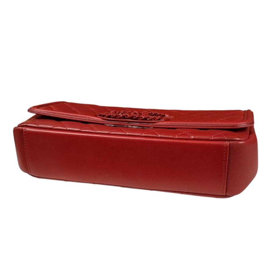シャネル CCフィリグリー マトラッセ ショルダーバッグ レザー レッド レディース CHANEL  中古 CHANEL（シャネル） CCフィリグリー マトラッセ ショルダーバッグ