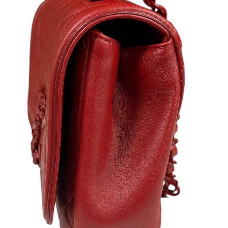 シャネル CCフィリグリー マトラッセ ショルダーバッグ レザー レッド レディース CHANEL  中古 CHANEL（シャネル） CCフィリグリー マトラッセ ショルダーバッグ