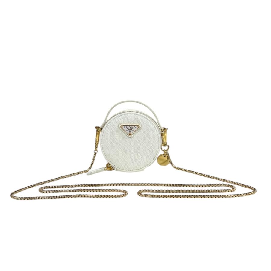 プラダ PRADA サフィアーノ トライアングル ミニポーチ ショルダーバッグ バッグ サフィアーノレザー レディース ピンク系 1NR023 【中古】 PRADA（プラダ） トライアングルミニポーチ サフィアーノ ショルダー