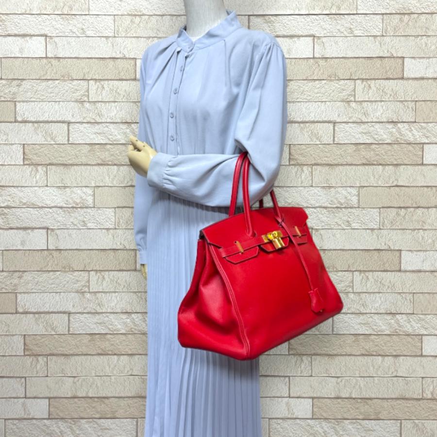 HERMES（エルメス） バーキン35 ハンドバッグ ヴォーエプソン レッド