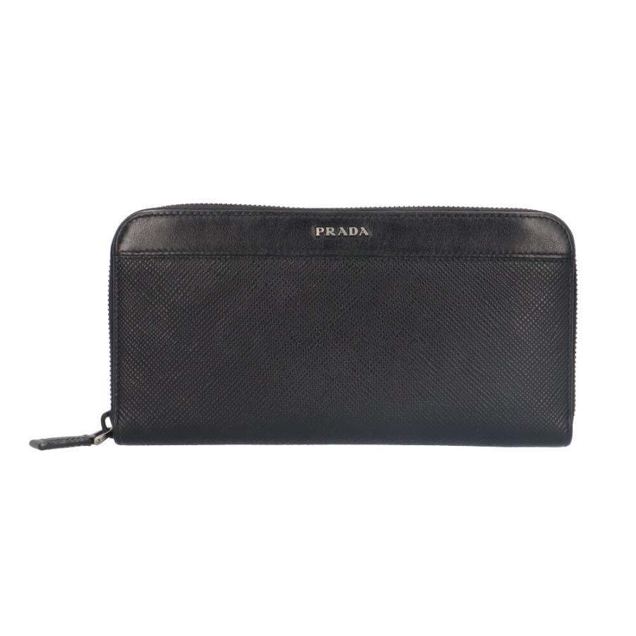中古 プラダ PRADA 2ML317 メンズ 長財布 ブラック レザー PRADA（プラダ） 長財布 レザー 2ML317 メンズ 中古 : R&Kリサイクル