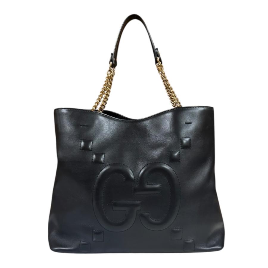 GUCCI（グッチ） チェーントート トートバッグ レザー 453561 ブラック