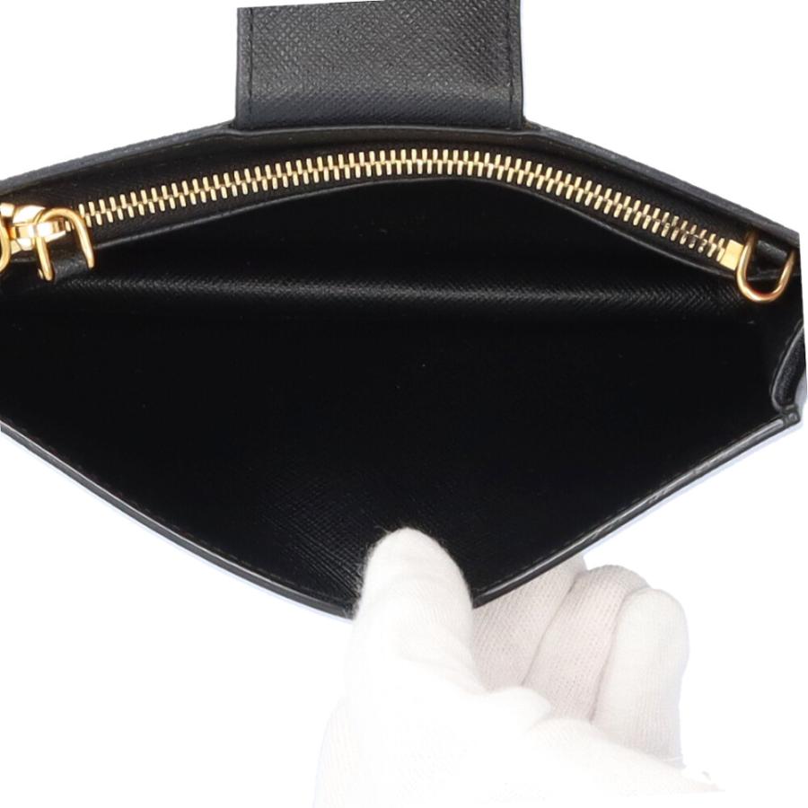 プラダ サフィアーノ ショルダーバッグ レザー 1ZH034 ブラック レディース PRADA  中古 R&Kリサイクルキング PRADA（プラダ） サフィアーノ ショルダーバッグ レザー 1ZH034