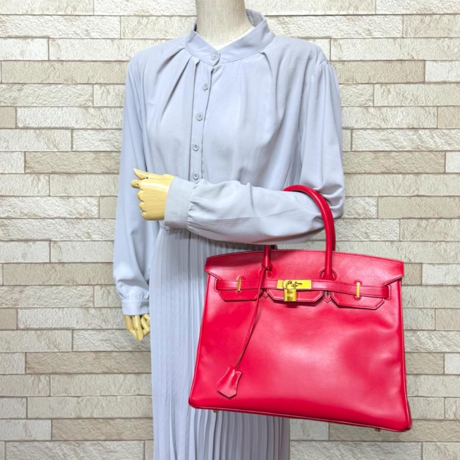 HERMES（エルメス） バーキン35 ハンドバッグ ヴォースイフト レッド