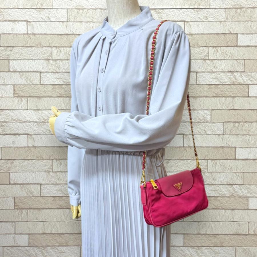 PRADA プラダ ショルダーバッグ ナイロン BT0779 ピンク レディース  