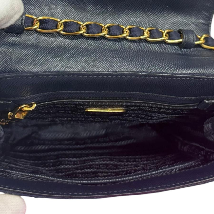 PRADA（プラダ） キルティング ショルダーバッグ ナイロン ネイビー