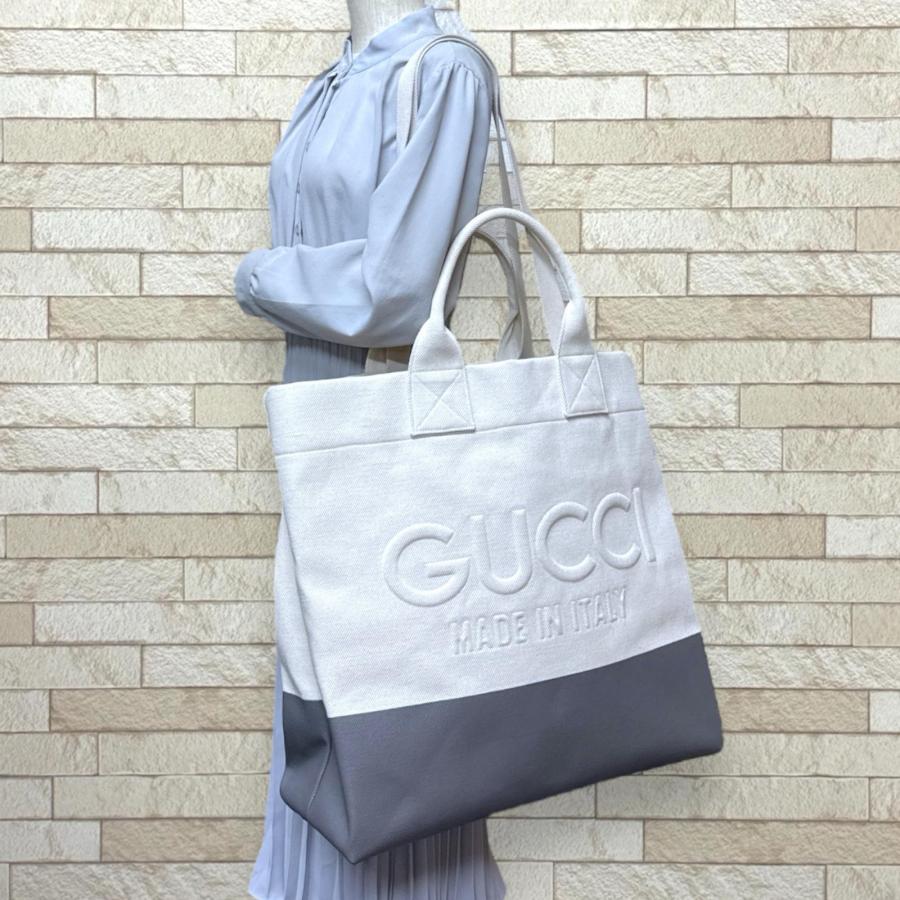 グッチ エンボスロゴ トートバッグ GGキャンバス 779510 ベージュ ユニセックス GUCCI  中古 R&Kリサイクルキング GUCCI（グッチ） エンボスロゴ トートバッグ GGキャンバス 779510