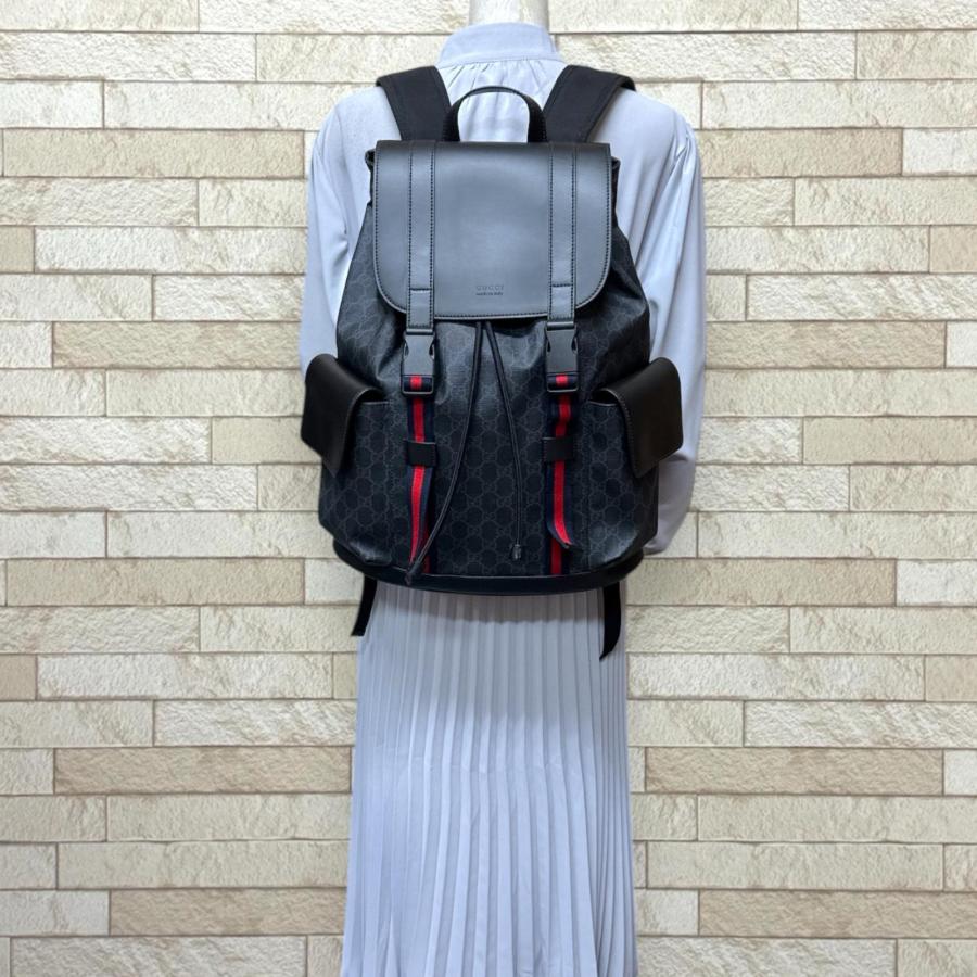 グッチ シェリーライン ナイロン ミニリュック デイパック ブラック グッチ GUCCI シェリーラインナイロンバックパック 619748