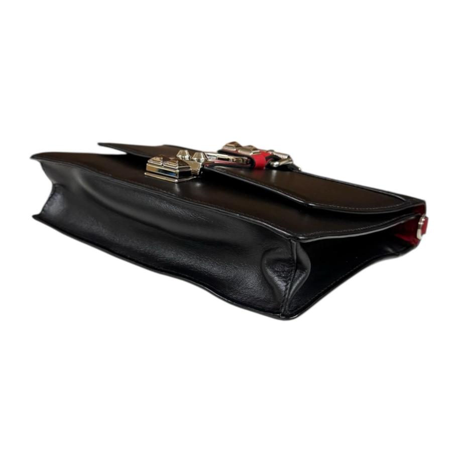 プラダ エレクトラスタッズ サフィアーノ ショルダーバッグ レザー 1BD120 ブラック レディース PRADA  中古 PRADA（プラダ） エレクトラスタッズ サフィアーノ ショルダーバッグ