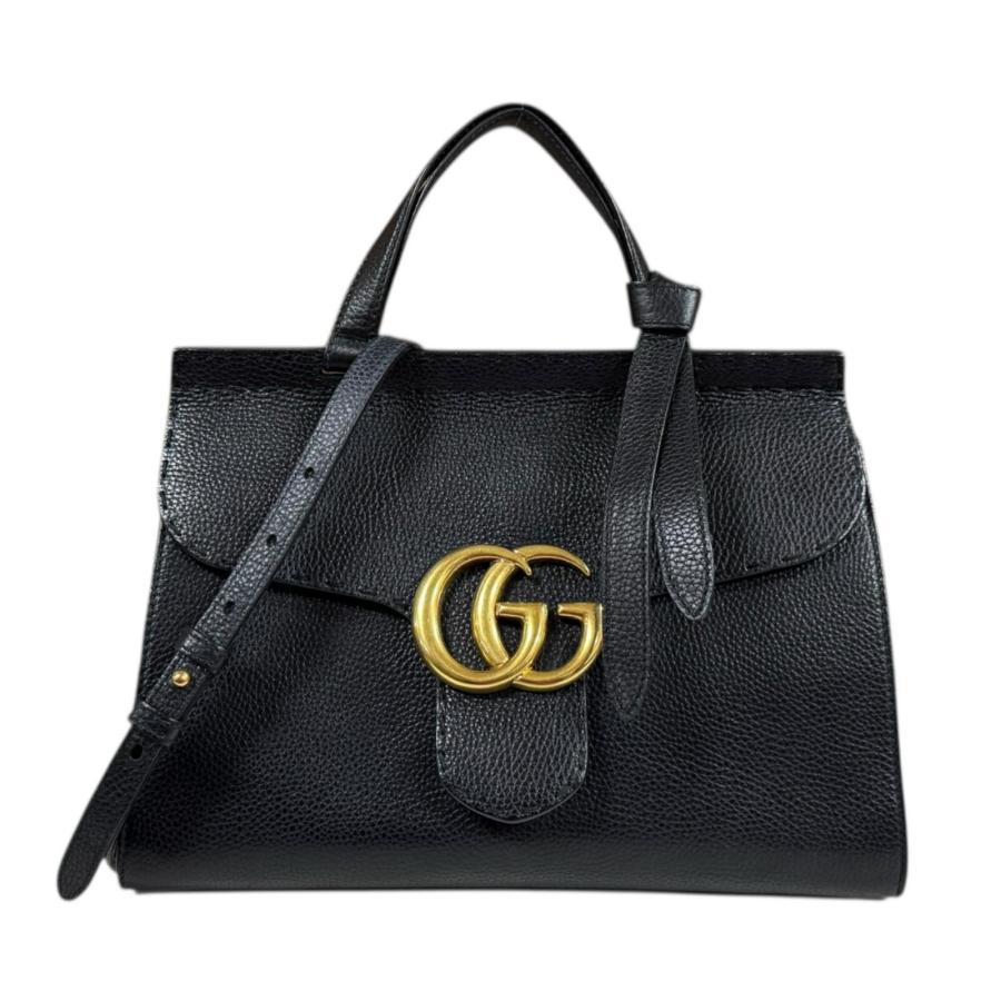 美品✨グッチ ウエストバッグ 斜め掛け GGマーモント ベロア レザー 黒 GUCCI（グッチ） GUCCI GGマーモント チェーンショルダーバッグ 446744