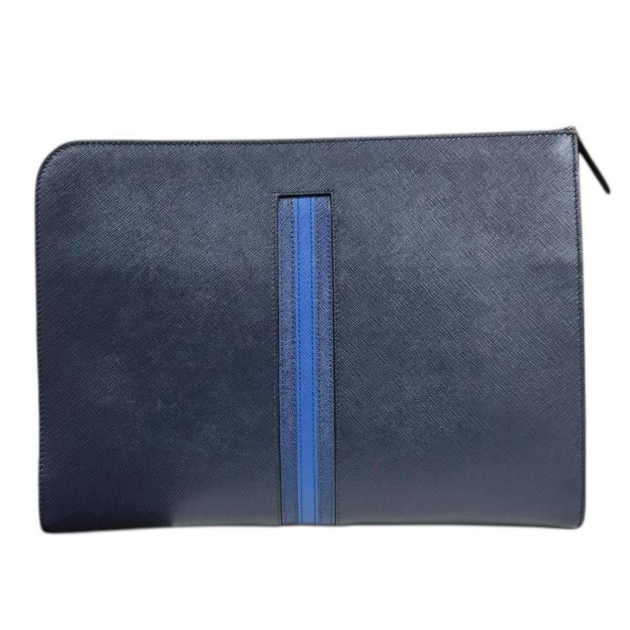 PRADA（プラダ） サフィアーノ クラッチバッグ レザー AV5841 ネイビー
