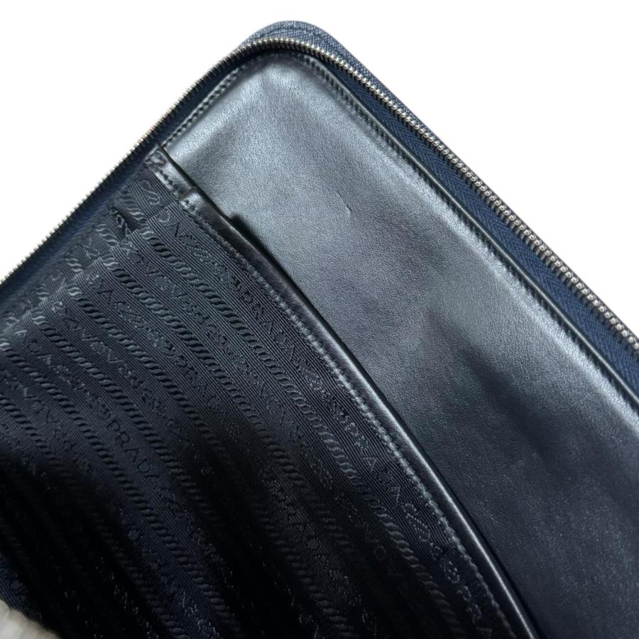 PRADA（プラダ） サフィアーノ クラッチバッグ レザー AV5841 ネイビー
