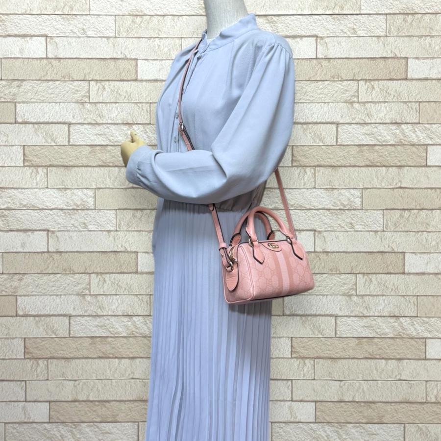 グッチ スーパーミニバッグ オフィディア ショルダーバッグ GGスプリームキャンバス 781490 ピンク レディース GUCCI  中古 GUCCI（グッチ） スーパーミニバッグ オフィディア ショルダーバッグ