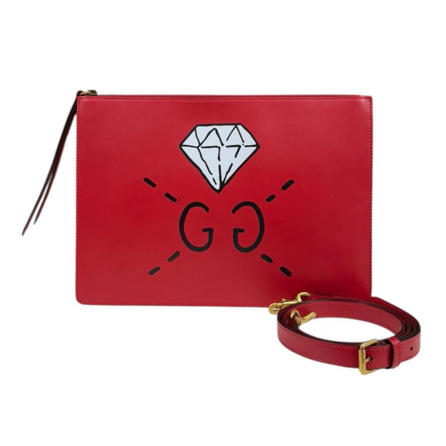 グッチ ゴースト ショルダーバッグ レザー 429004 レッド ユニセックス GUCCI  中古 R&Kリサイクルキング GUCCI（グッチ） ゴースト ショルダーバッグ レザー 429004 レッド