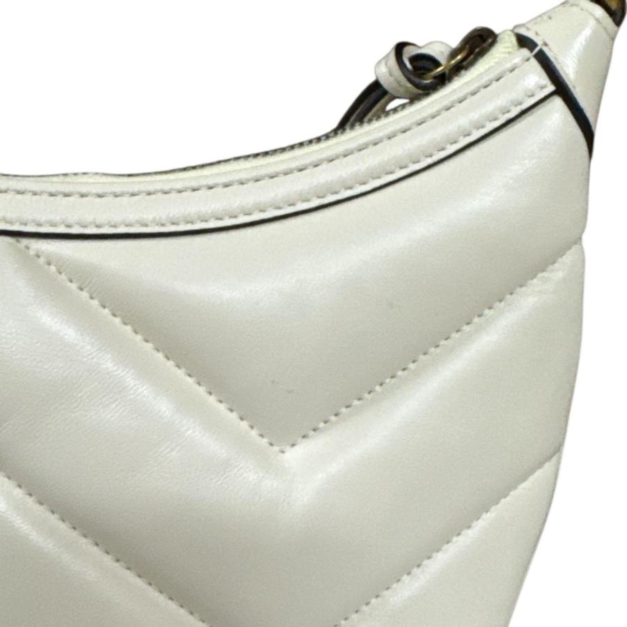 グッチ スモールショルダーバッグ GGマーモント ショルダーバッグ レザー 777263 ホワイト レディース GUCCI  中古 GUCCI（グッチ） スモールショルダーバッグ GGマーモント ショルダー
