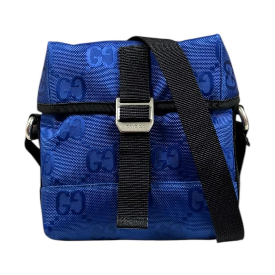 グッチ オブザグリッドメッセンジャーバッグ ショルダーバッグ ナイロン 643858 ブルー ユニセックス GUCCI  中古 R&Kリサイクルキング GUCCI（グッチ） オブザグリッドメッセンジャーバッグ ショルダー