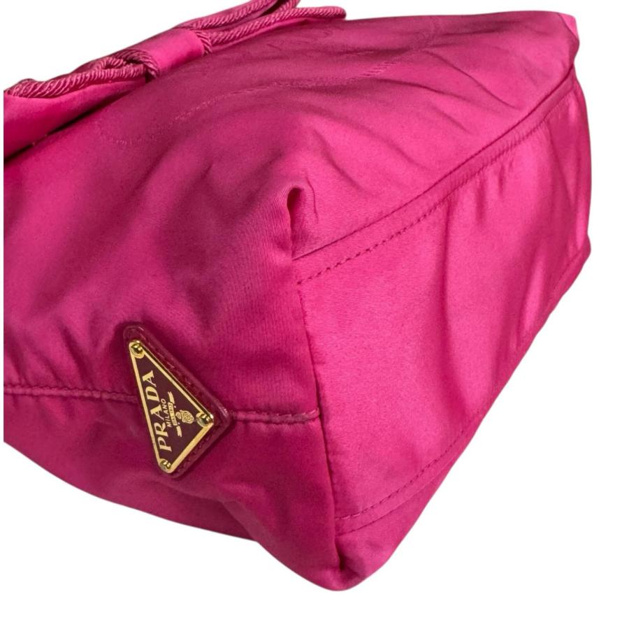 PRADA（プラダ） リボン ショルダーバッグ ナイロン 1BA084 ピンク