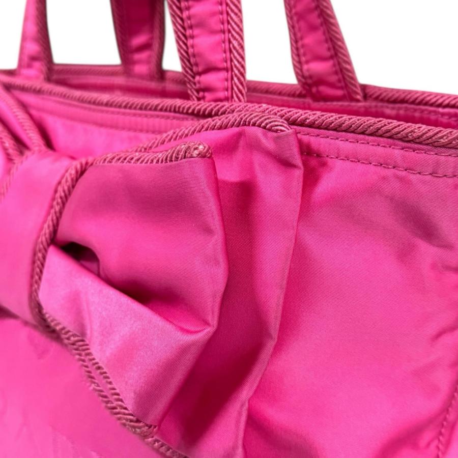 PRADA（プラダ） リボン ショルダーバッグ ナイロン 1BA084 ピンク