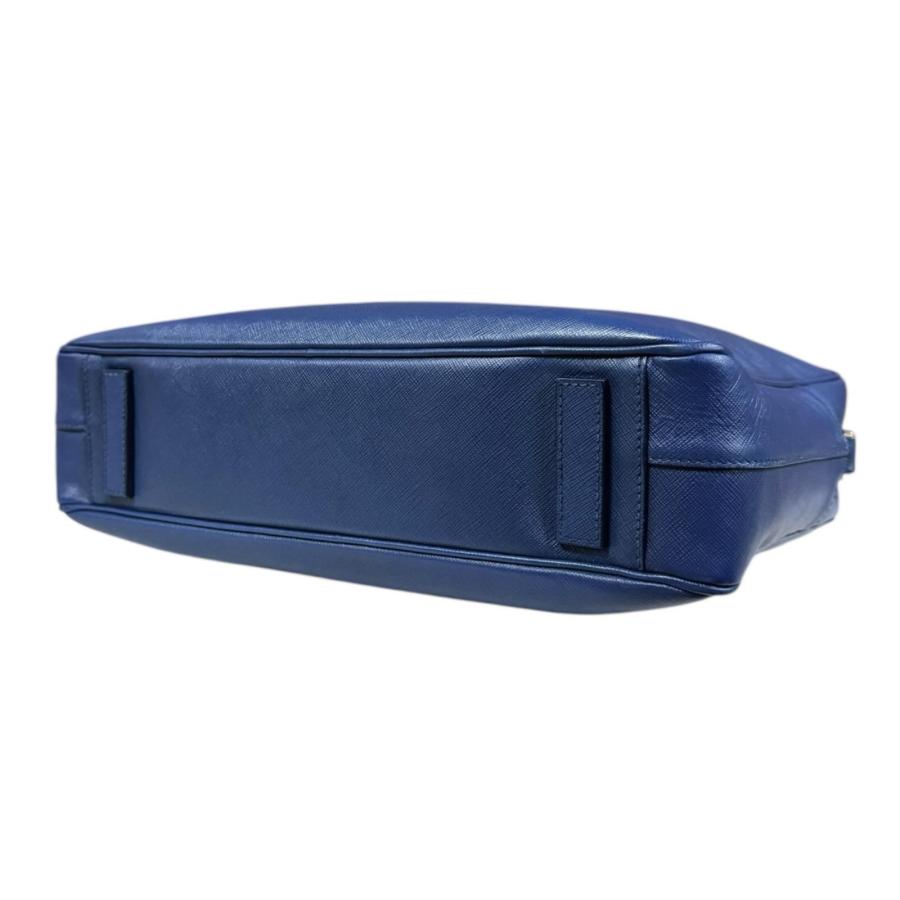 PRADA（プラダ） サフィアーノ ビジネスバッグ レザー ブルー メンズ