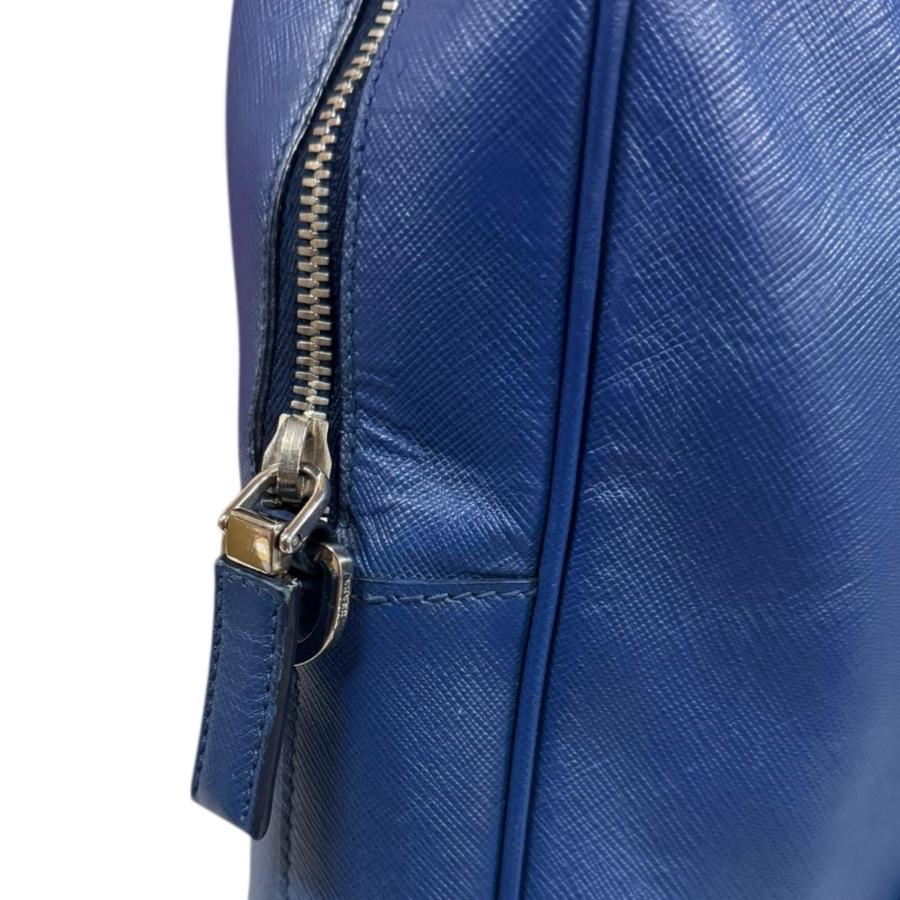 PRADA（プラダ） サフィアーノ ビジネスバッグ レザー ブルー メンズ