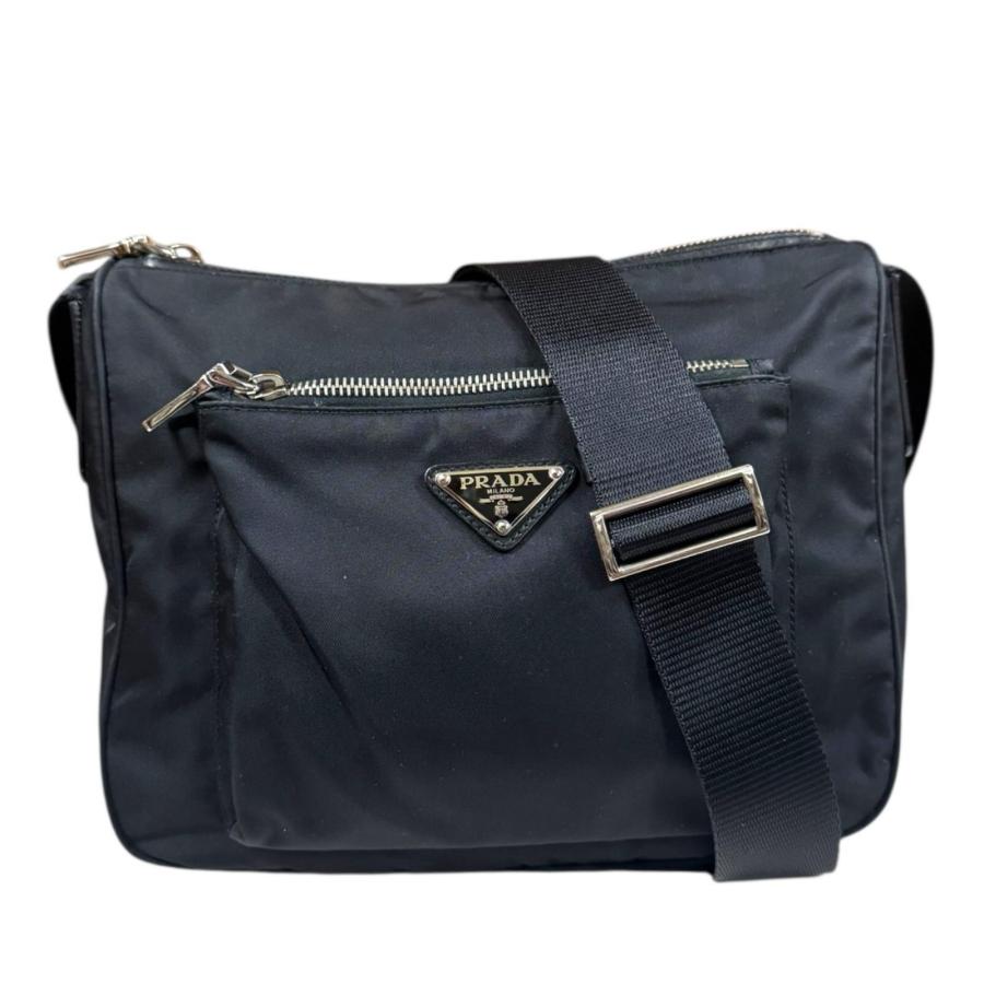 【PRADA】メンズ　ショルダーバッグ PRADA（プラダ） ショルダーバッグ ナイロン ブラック メンズ 中古