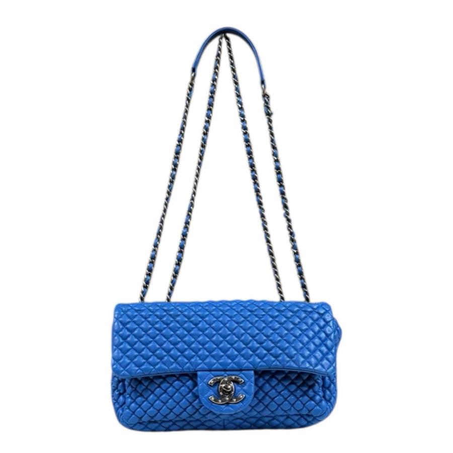 シャネル マイクロマトラッセ ショルダーバッグ レザー ブルー レディース CHANEL  中古 CHANEL（シャネル） マイクロマトラッセ ショルダーバッグ レザー