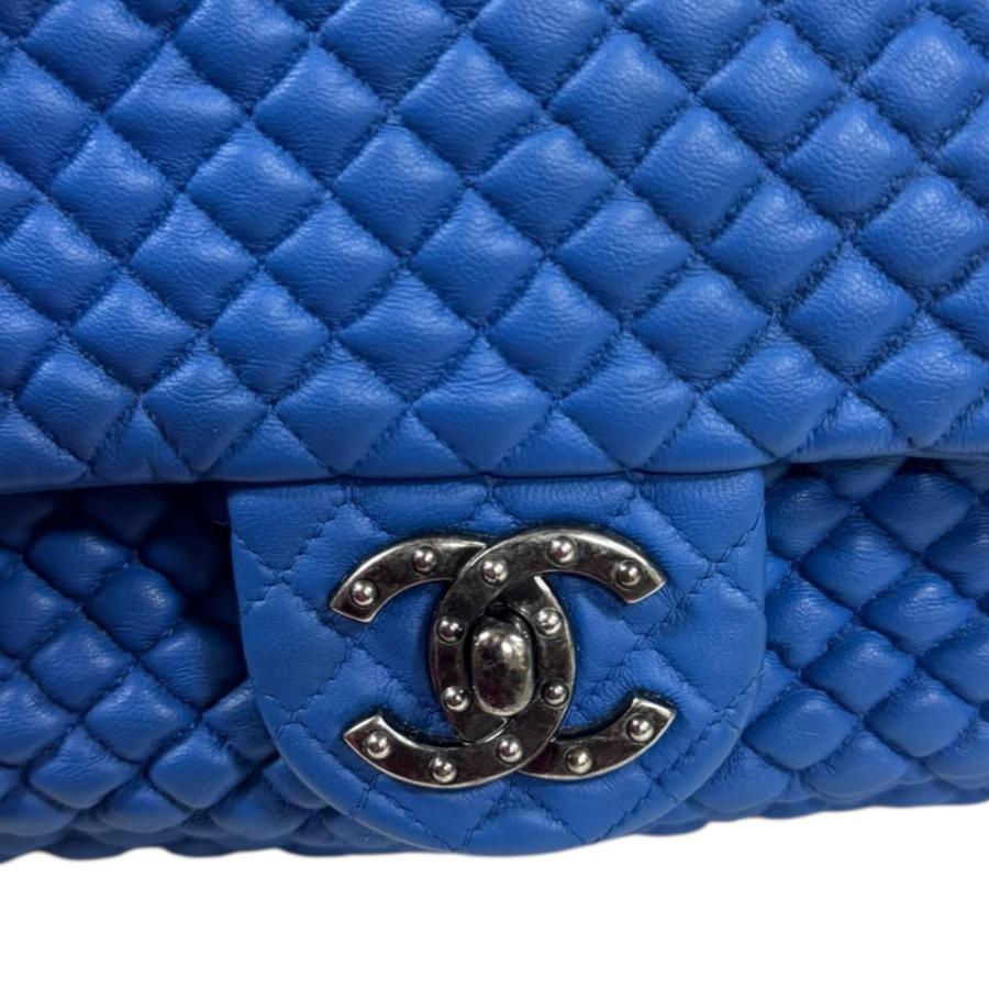 シャネル マイクロマトラッセ ショルダーバッグ レザー ブルー レディース CHANEL  中古 CHANEL（シャネル） マイクロマトラッセ ショルダーバッグ レザー