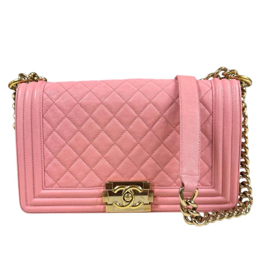シャネル ボーイシャネル ショルダーバッグ キャビアスキン A67086 ピンク レディース CHANEL  中古 CHANEL（シャネル） ボーイシャネル ショルダーバッグ キャビアスキン
