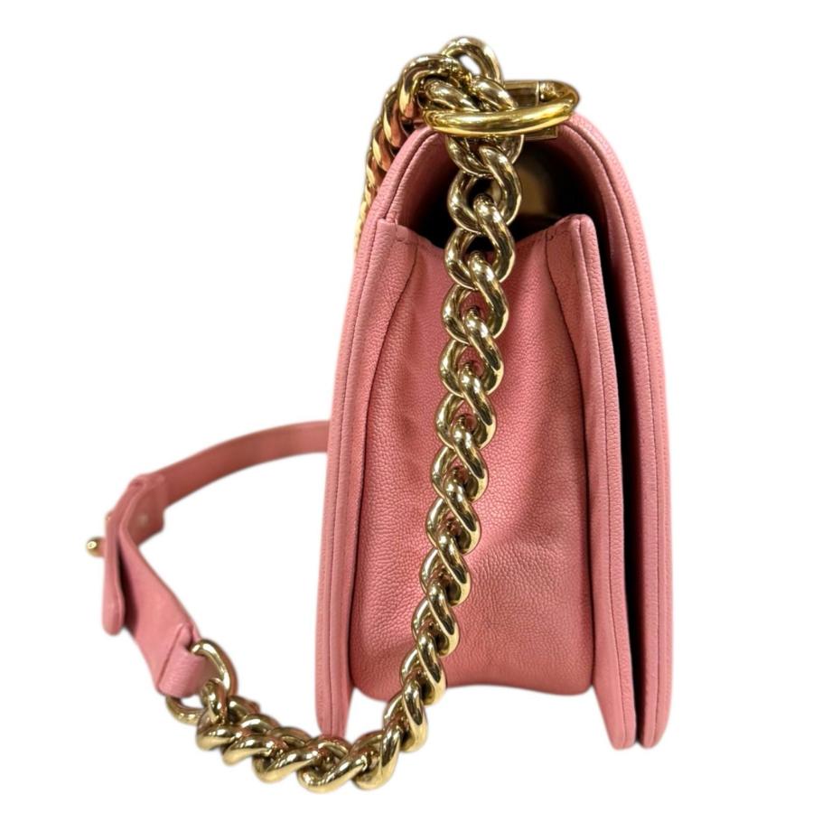シャネル ボーイシャネル ショルダーバッグ キャビアスキン A67086 ピンク レディース CHANEL  中古 CHANEL（シャネル） ボーイシャネル ショルダーバッグ キャビアスキン