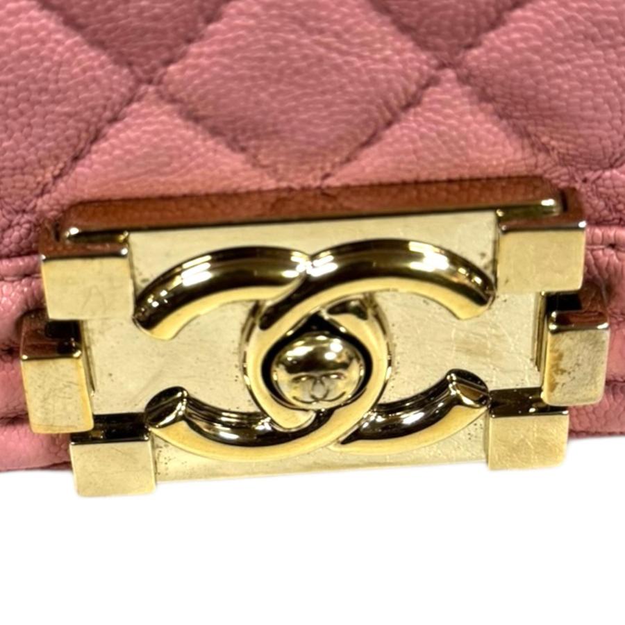 シャネル ボーイシャネル ショルダーバッグ キャビアスキン A67086 ピンク レディース CHANEL  中古 CHANEL（シャネル） ボーイシャネル ショルダーバッグ キャビアスキン
