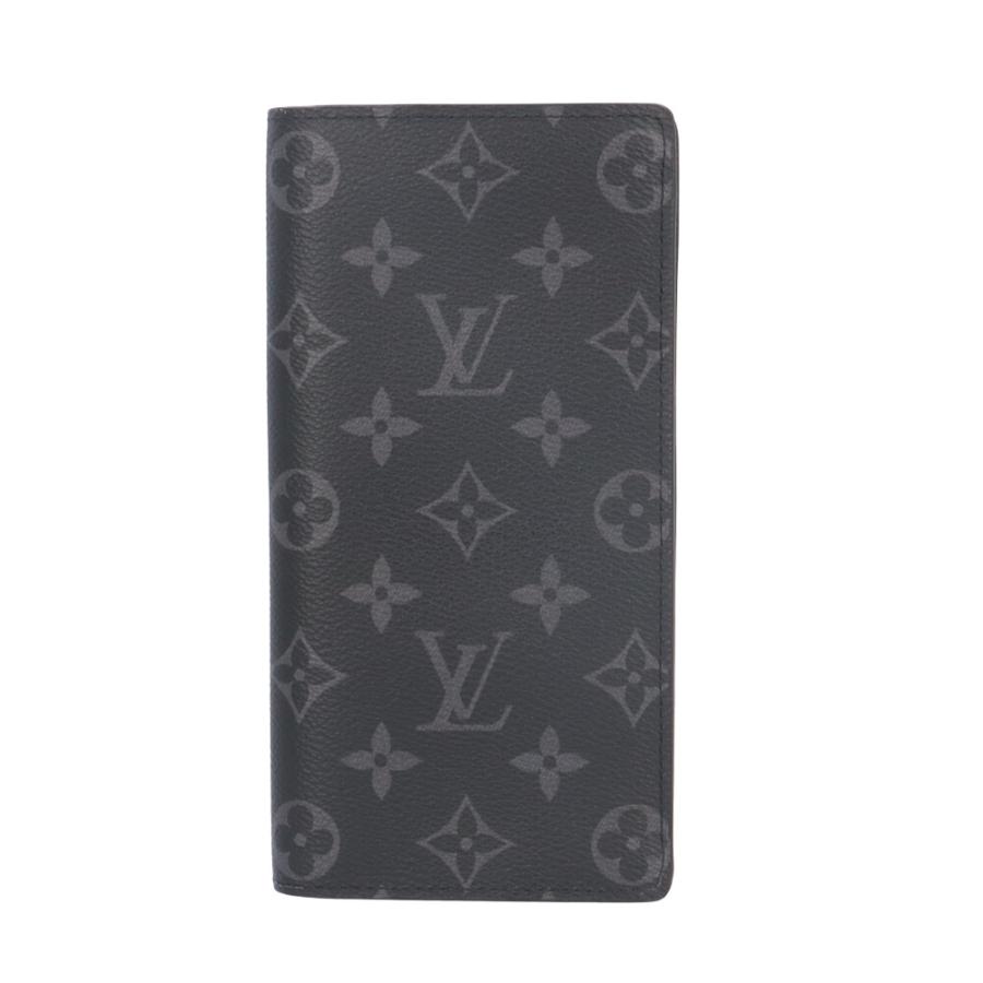 ルイヴィトン モノグラム エクリプス ブラザ 長財布 ブラック メンズ グレー LOUIS VUITTON（ルイ・ヴィトン） ポルトフォイユ・ブラザ モノグラム
