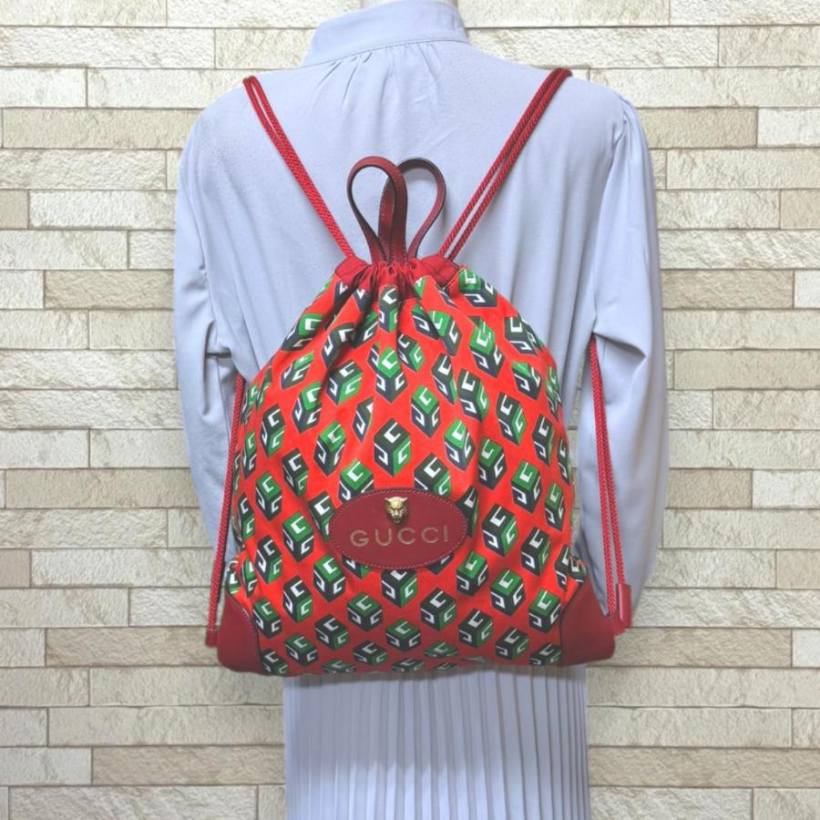 GUCCI（グッチ） キューブプリント ドローストリングバッグ リュック