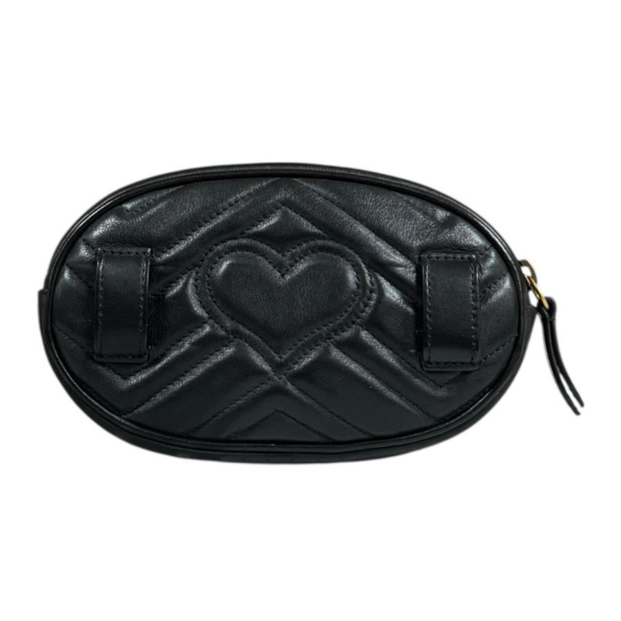 【美品】GUCCI グッチ マーモント ブラック ウエスト ボディバッグ バッグ GUCCI（グッチ） キルティングベルトバッグ GGマーモント ウエスト