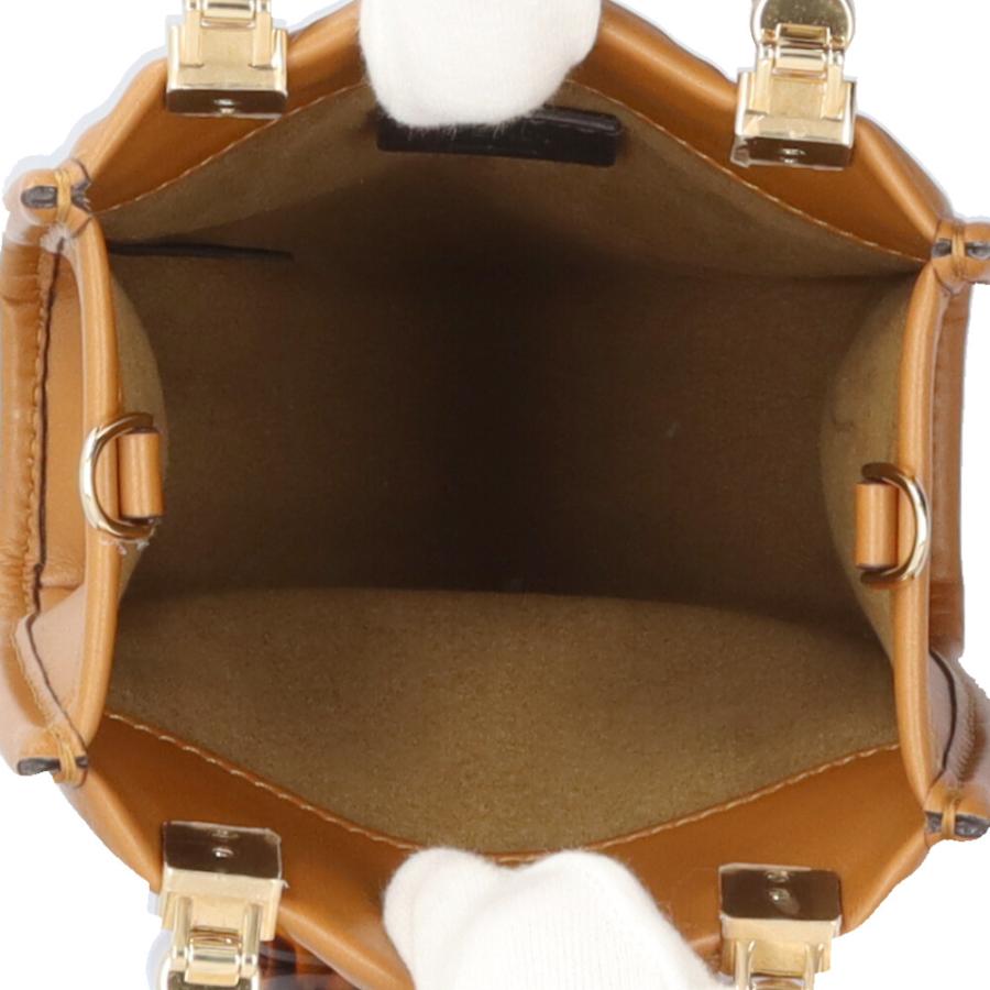 フェンディ サンシャインショッパー ミニ ショルダーバッグ レザー 8BS051 ブラウン レディース FENDI  中古 FENDI（フェンディ） サンシャインショッパー ミニ ショルダーバッグ