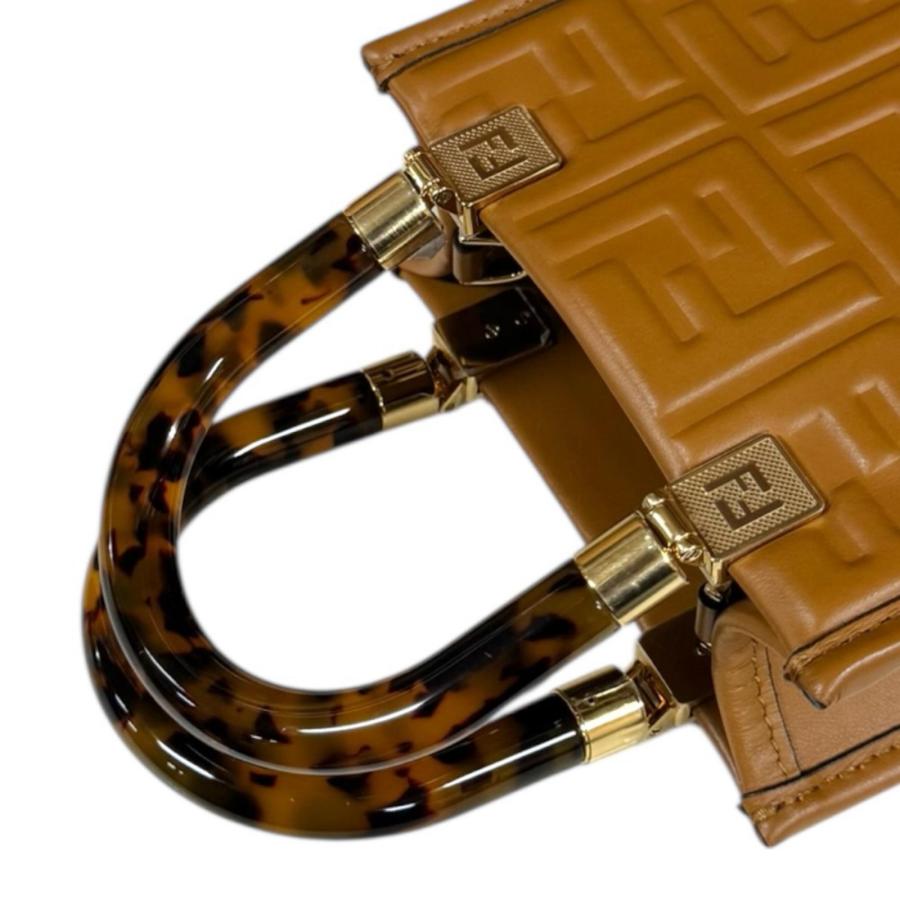 フェンディ サンシャインショッパー ミニ ショルダーバッグ レザー 8BS051 ブラウン レディース FENDI  中古 FENDI（フェンディ） サンシャインショッパー ミニ ショルダーバッグ