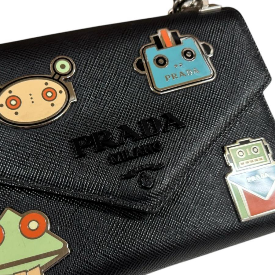 PRADA（プラダ） モノクローム ショルダーバッグ レザー 1BD127
