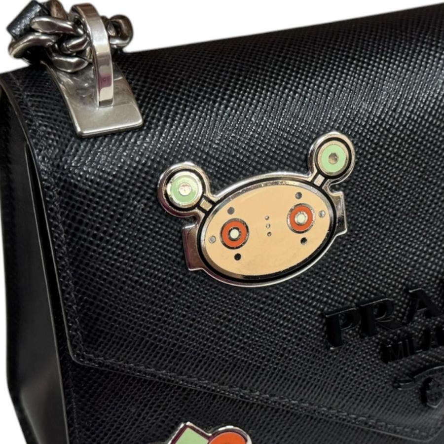 PRADA プラダ モノクローム ショルダーバッグ 1BD127 PRADA（プラダ） モノクローム ショルダーバッグ レザー 1BD127