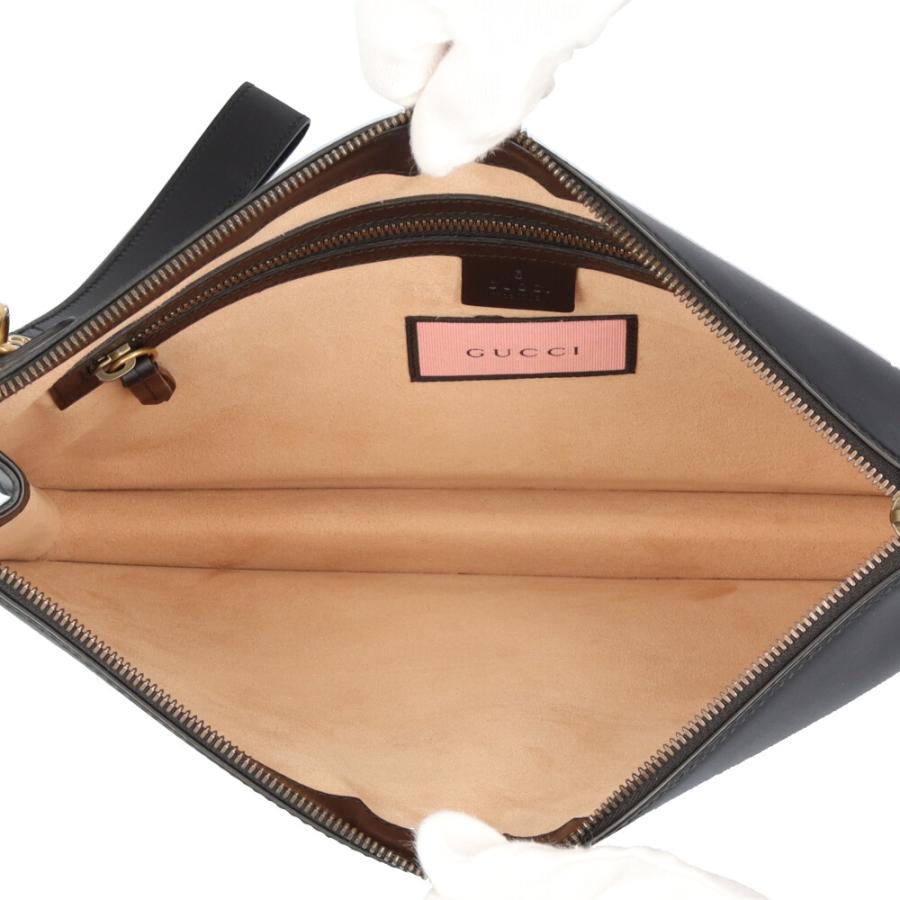 GUCCI グッチ ゴースト クラッチバッグ レザー 433665 ブラック