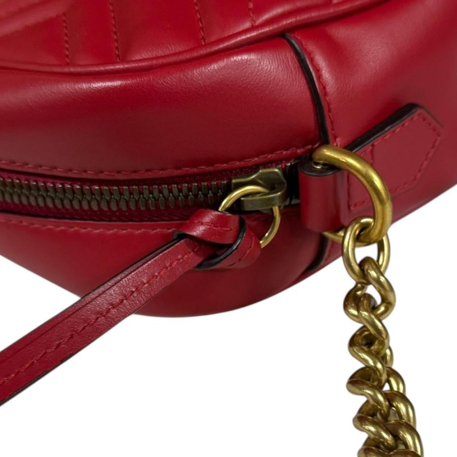 GUCCI（グッチ） GGマーモント ショルダーバッグ レザー 447632 レッド 
