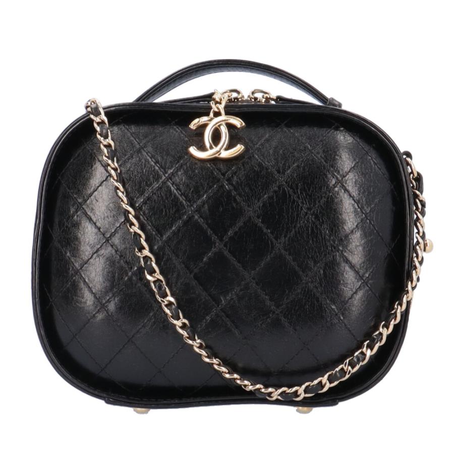 CHANEL シャネル チェーン ショルダーバッグ レザー ブラック