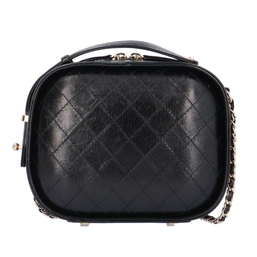 ジャーニー　CHANEL ブラック ショルダーバッグ ジャーニー CHANEL ブラック ショルダーバッグ CHANEL ブラックレザー