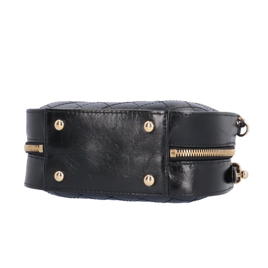 CHANEL シャネル チェーン ショルダーバッグ レザー ブラック 中古