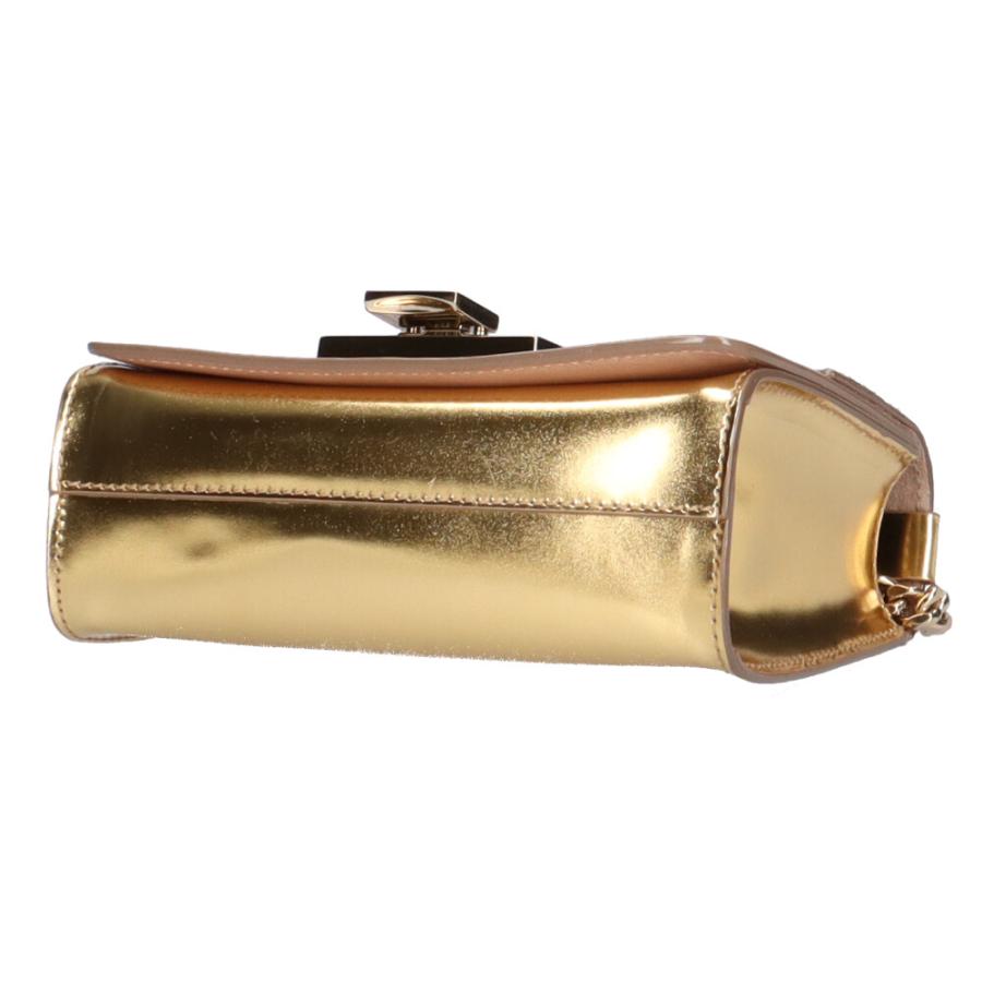 ジミーチュウ ソフトミニ レベル ショルダーバッグ レザー ゴールド