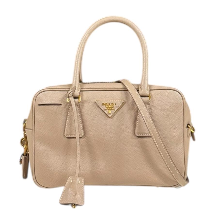 【新品】PRADA ショルダーバッグ　レディース　ベージュ 中古】 プラダ PRADA ショルダーバッグ ハンドバッグ レザー