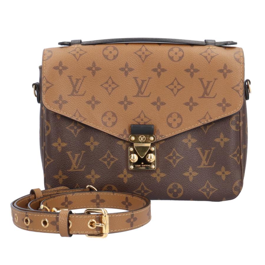 本物 ルイヴィトン LOUIS VUITTON LV ポシェット メティス モノグラム リバース 2WAY ショルダーバッグ ブラウン M44876 ビトン 中古・ LOUIS VUITTON（ルイ・ヴィトン） ポシェット・メティスMM モノグラム